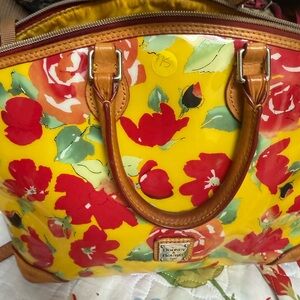 Dooney & Bourke Yellow and Red Floral Satchel